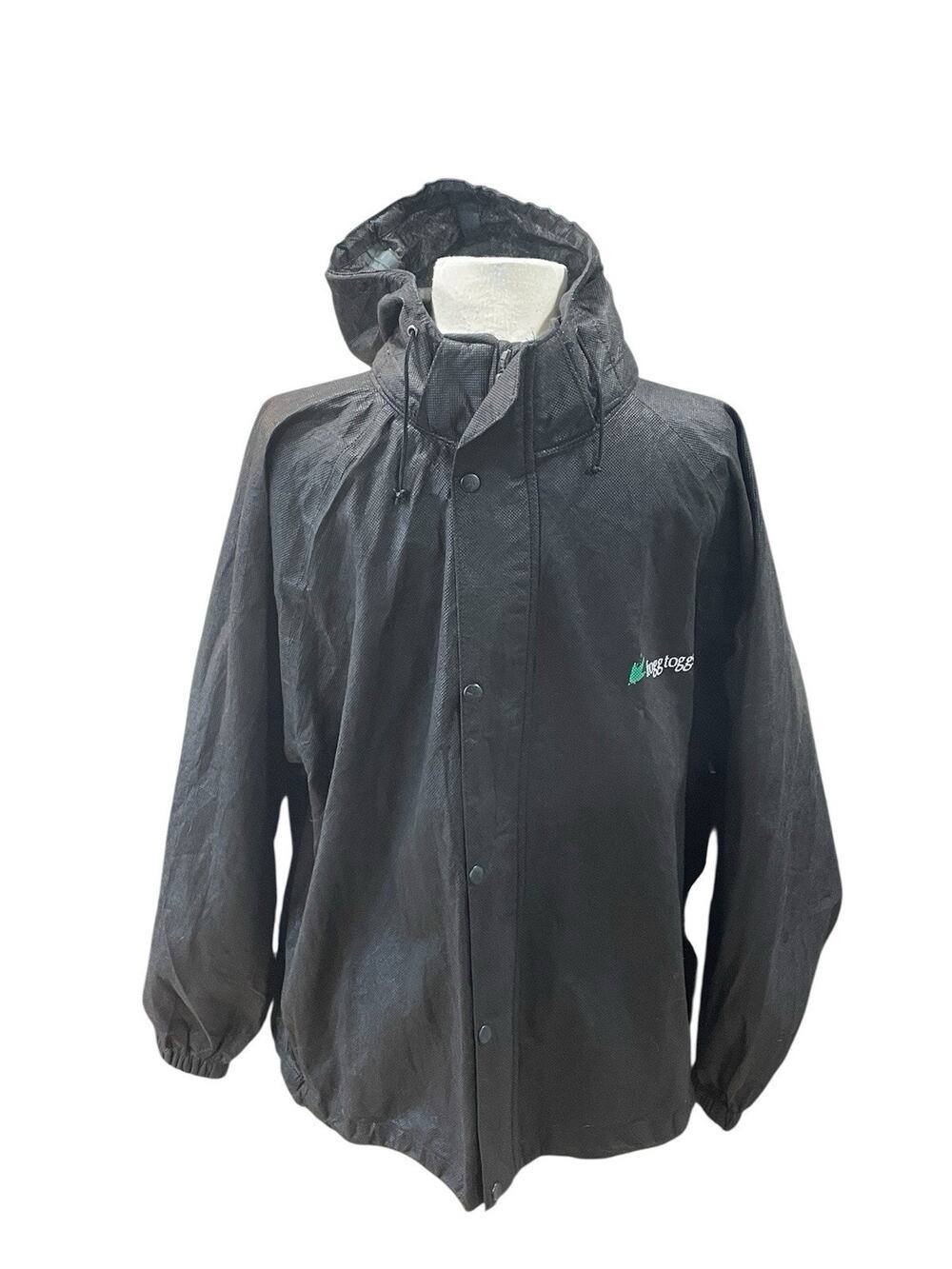 Frogg Toggs Jacket Men’s Medium Black Hooded Rain Waterproof Windbreaker Outdoor